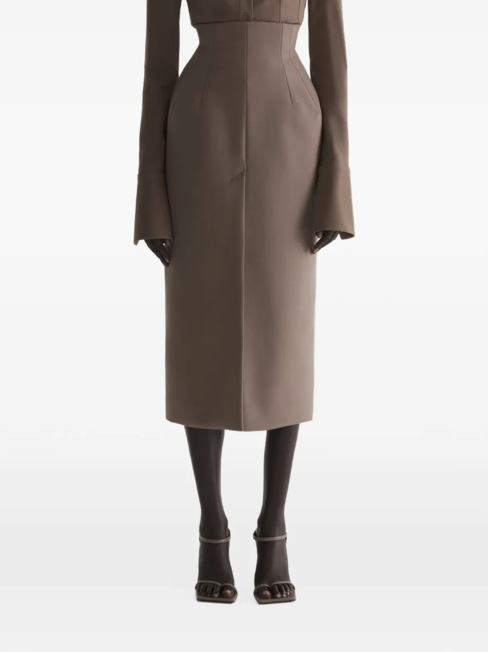 Mugler Gonna con decorazione - Marrone