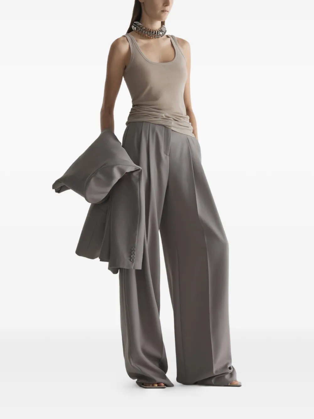  Mugler Jersey Tank Top - Neutrals 