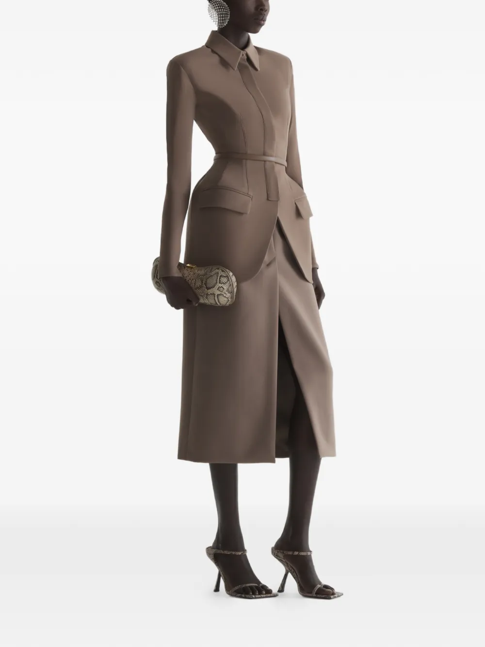 Mugler Hourglass Jacket - Brown 