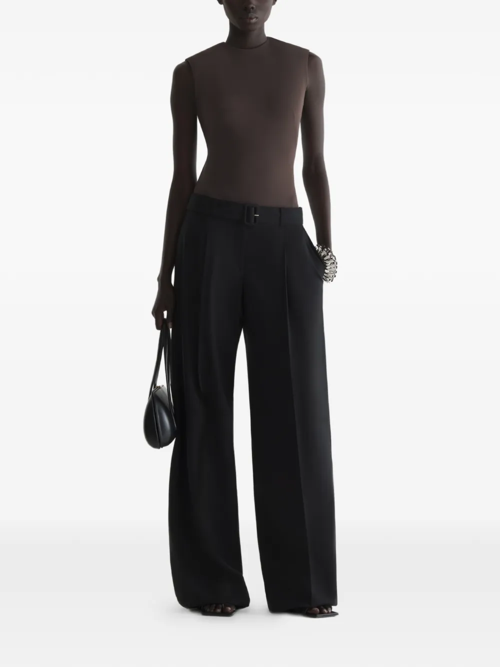 Mugler Broek met ceintuur Zwart