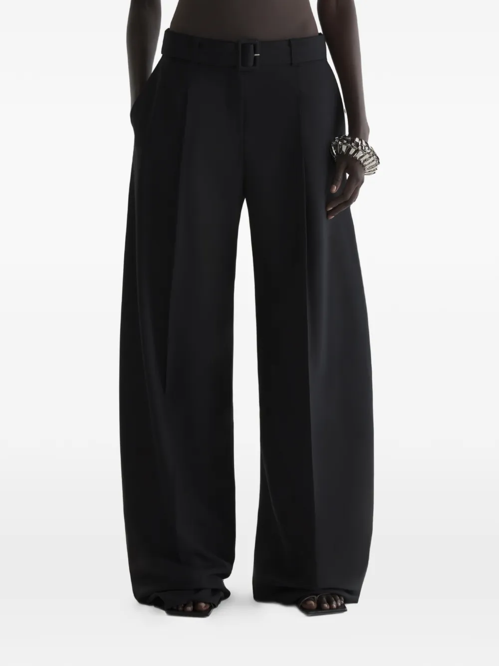 Mugler belted trousers - Nero