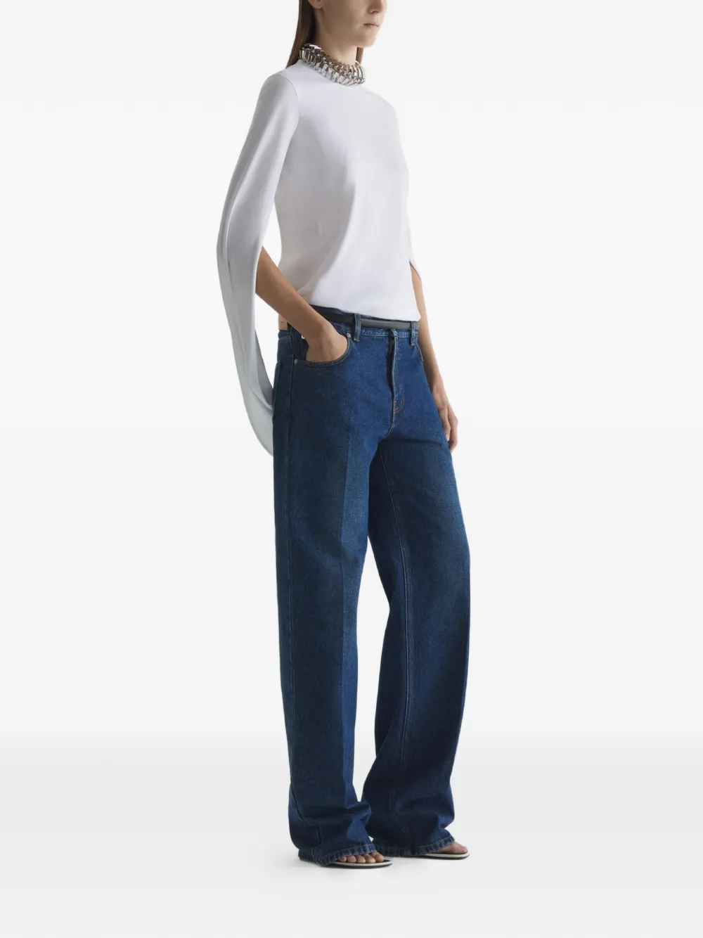  Mugler Cascade Loop T-shirt - White 