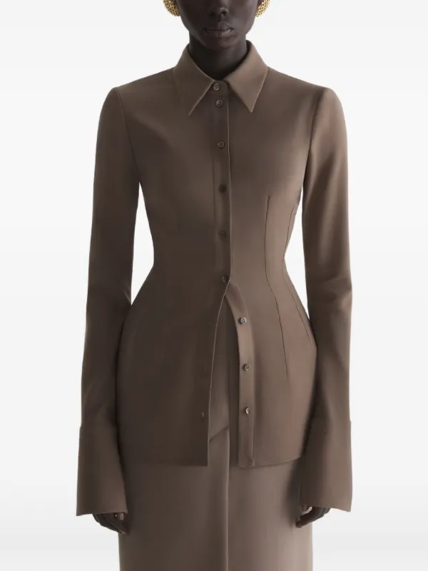 Mugler Fitted Shirt in Brown