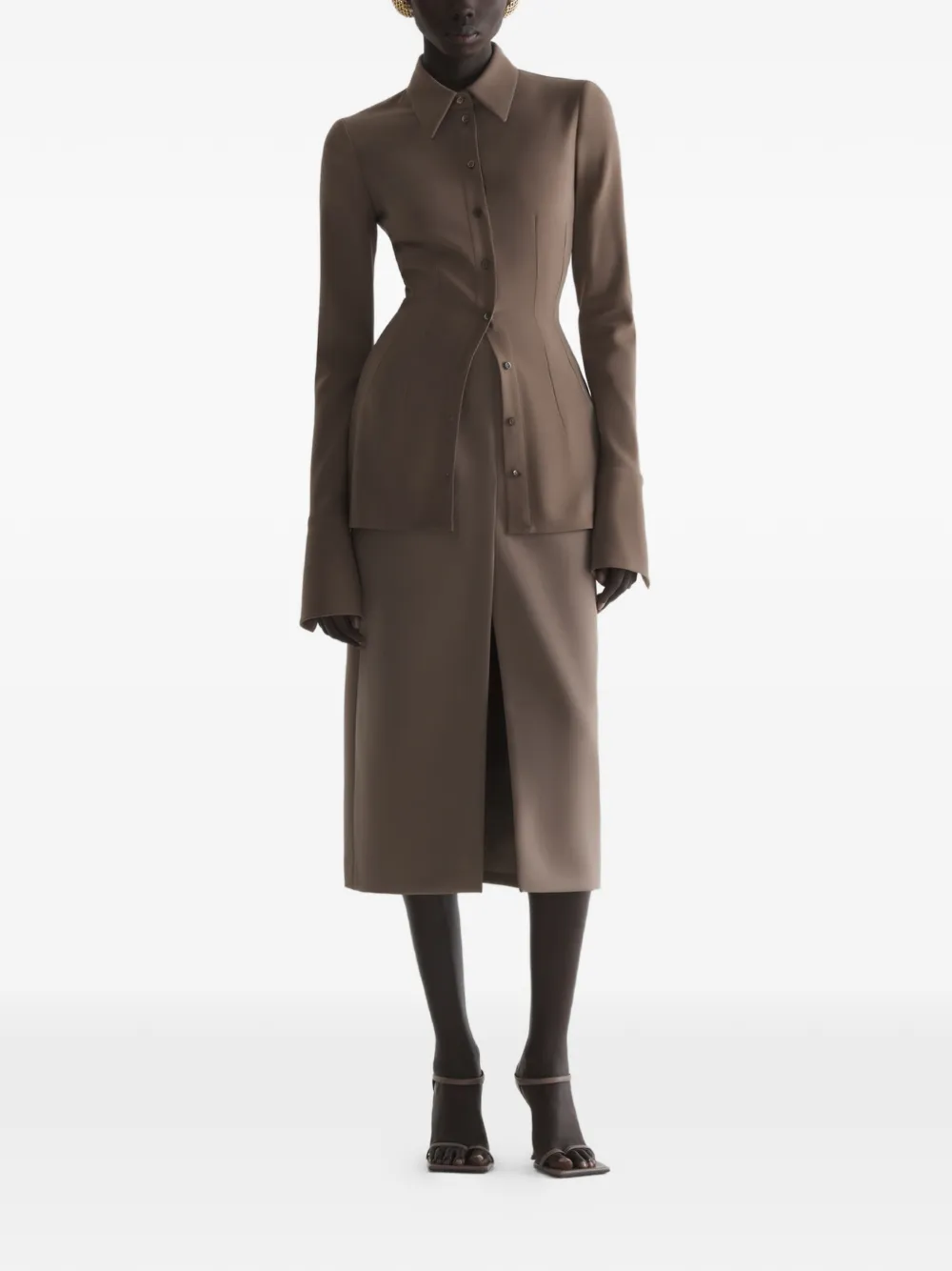 Mugler Blouse verfraaid met zoom Bruin