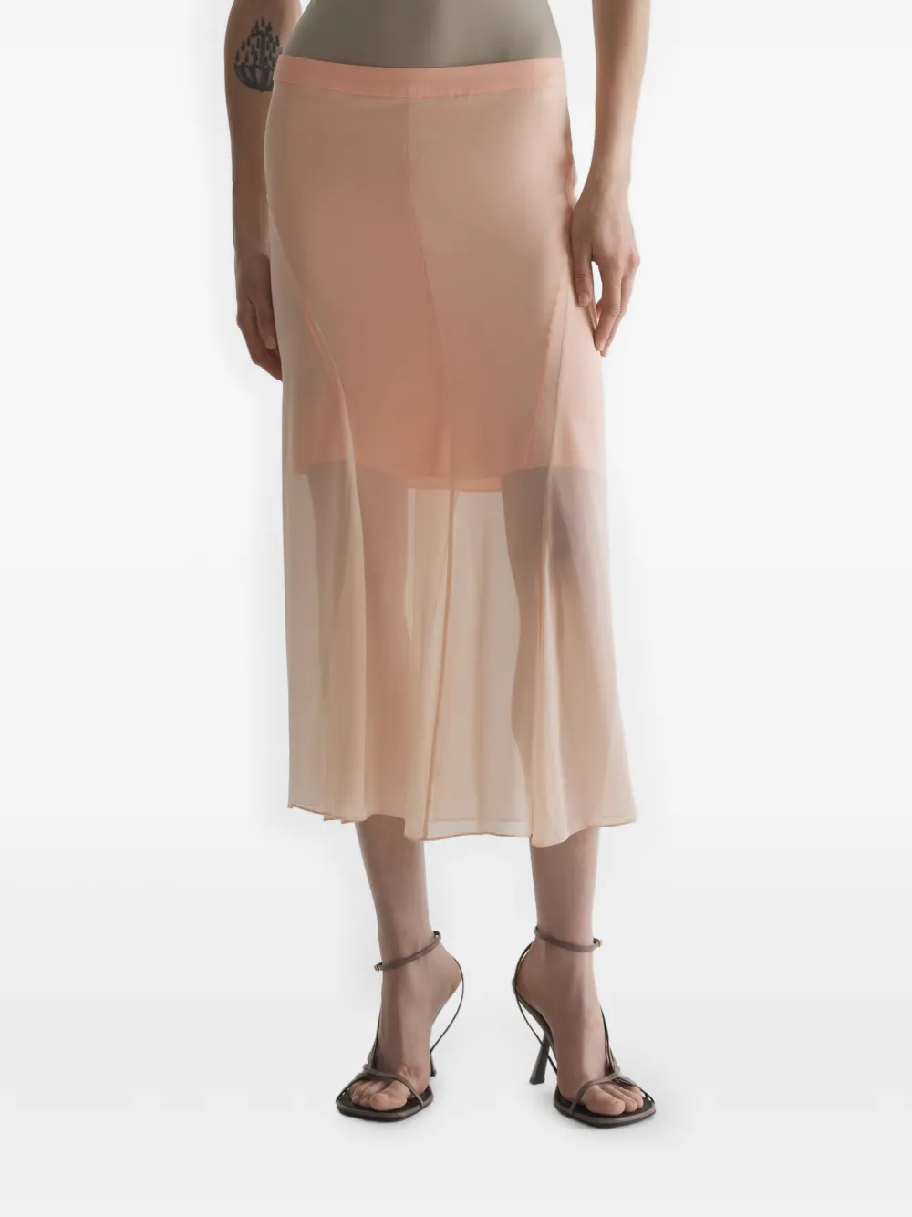 Mugler Gonna in crêpe - Arancione