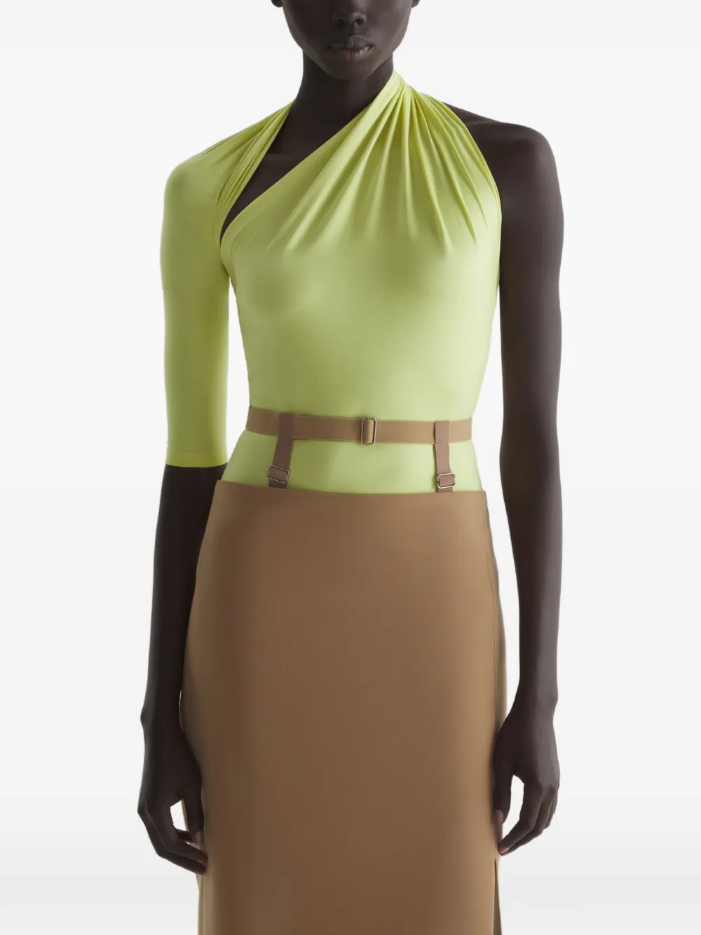 Mugler T-shirt drappeggiata - Giallo