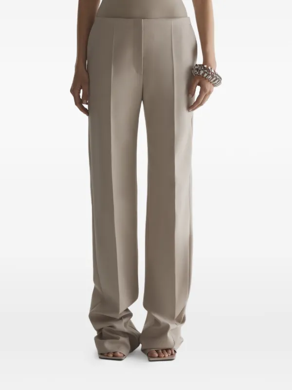 Mugler Low Waist Tailored Trousers in Neutrals