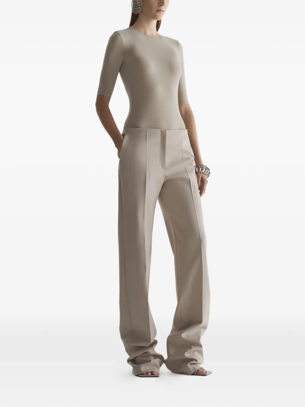 Mugler Low-rise Trousers - Neutrals 