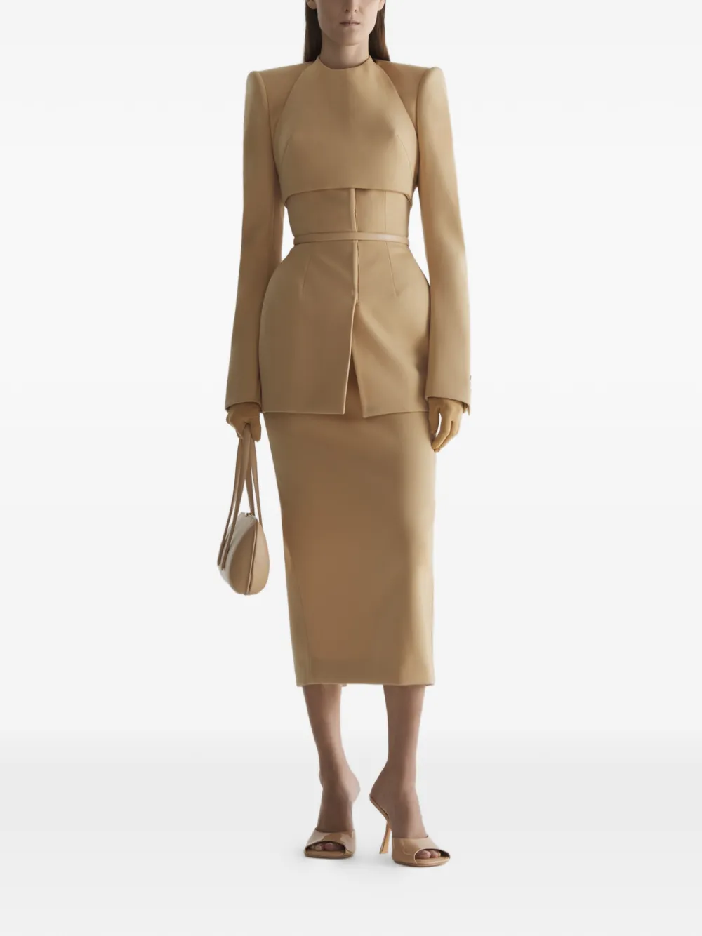  Mugler Layered Jacket - Neutrals 