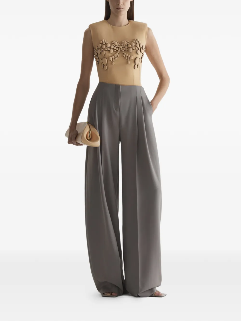 Mugler Verfraaide tanktop Beige