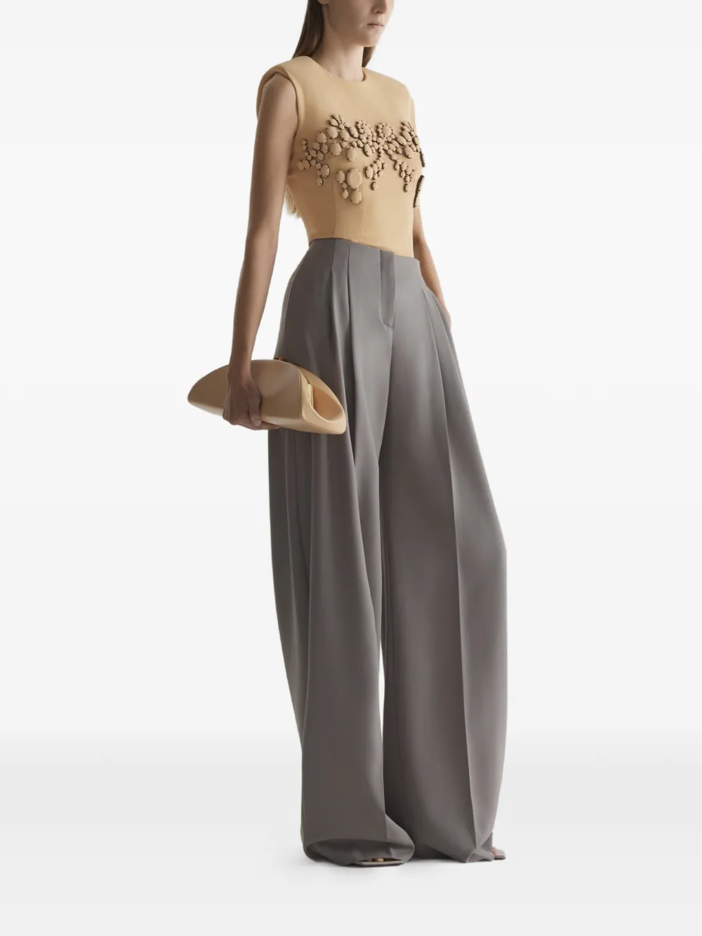 Mugler Verfraaide tanktop Beige