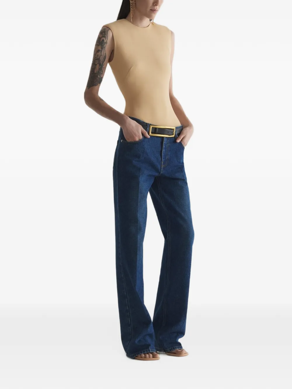 Mugler Mouwloze body Beige