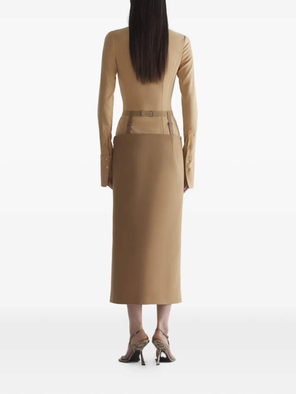 Mugler Shirt met ceintuur Bruin
