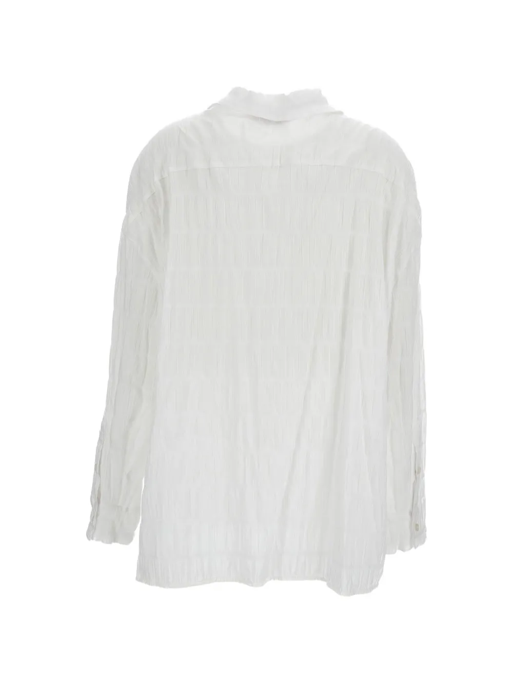 Crinkled-Effect Patch-Pocket Shirt