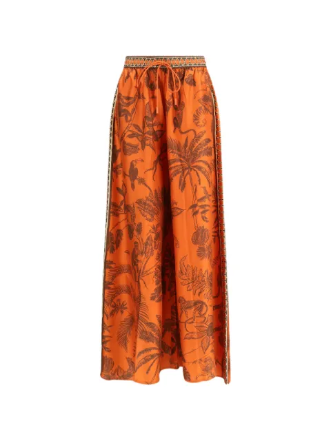 ALEMAIS Calça pantalona com estampa de macaco