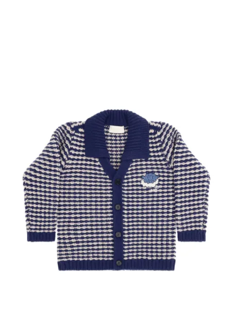 Gucci Kids 条纹刺绣开衫