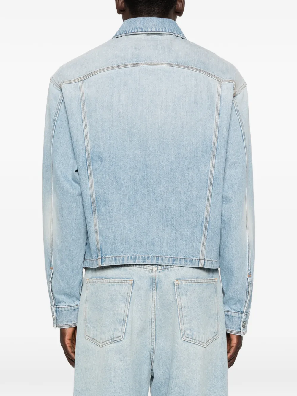 ERL Denim jack met klepzak Blauw