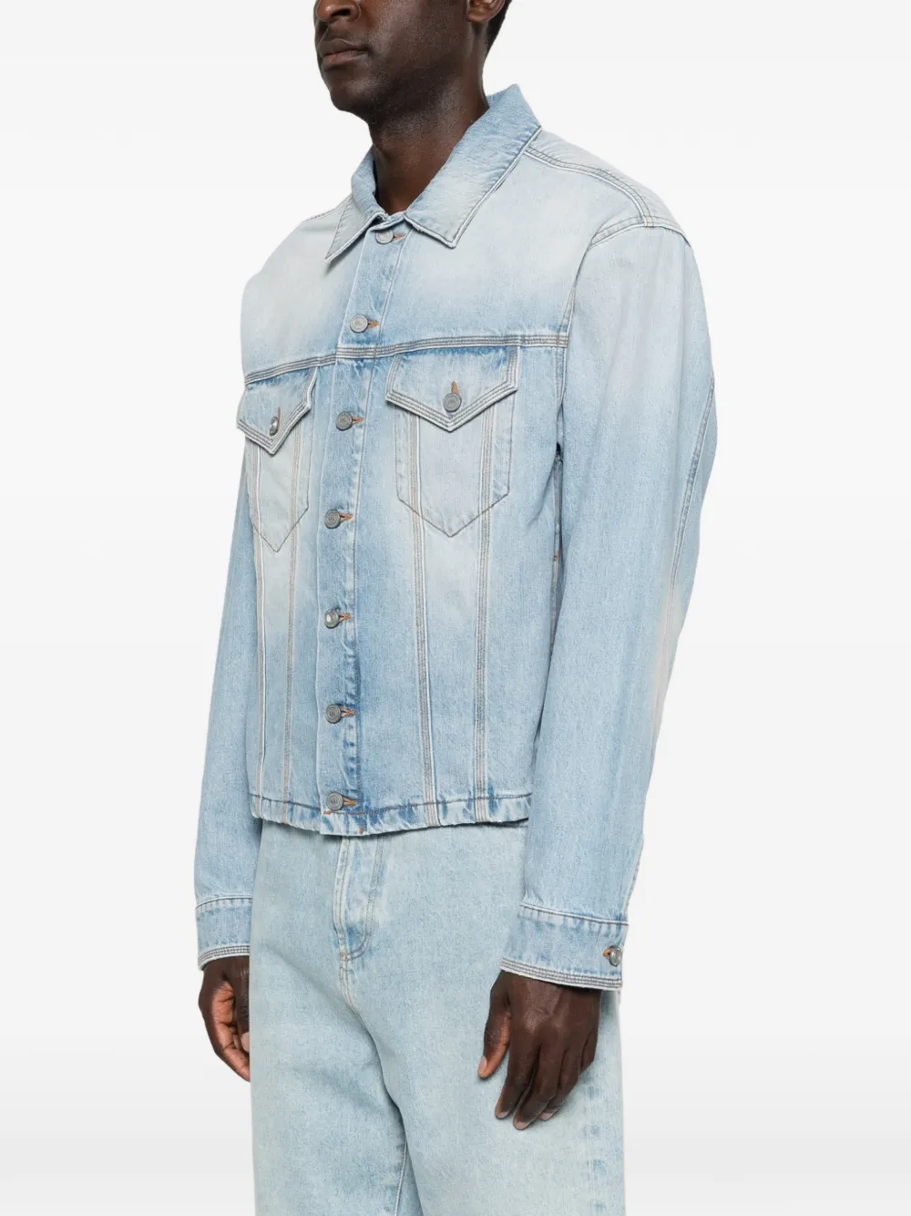  Erl Flap-pocket Denim Jacket - Blue 