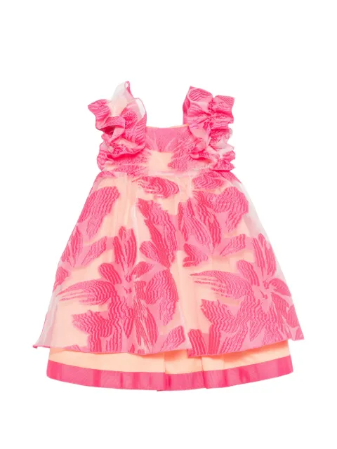 Mi Mi Sol floral-embroidered ruffled dress