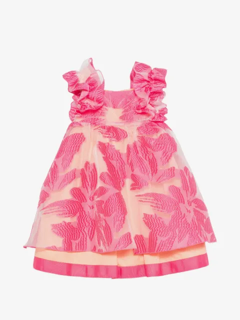 Mi Mi Sol floral-embroidered ruffled dress