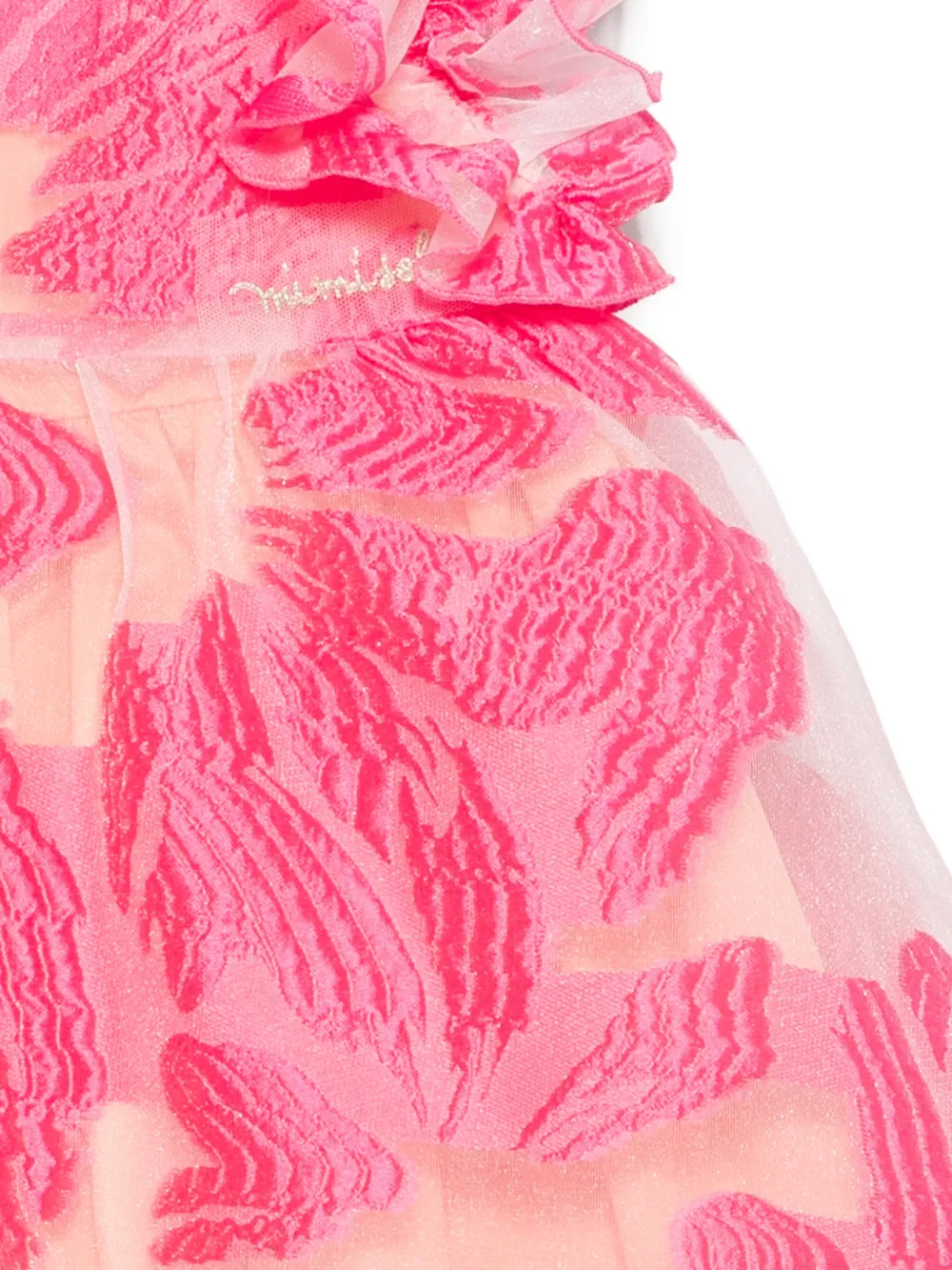  Mi Mi Sol Floral-embroidered Ruffled Dress - Pink 