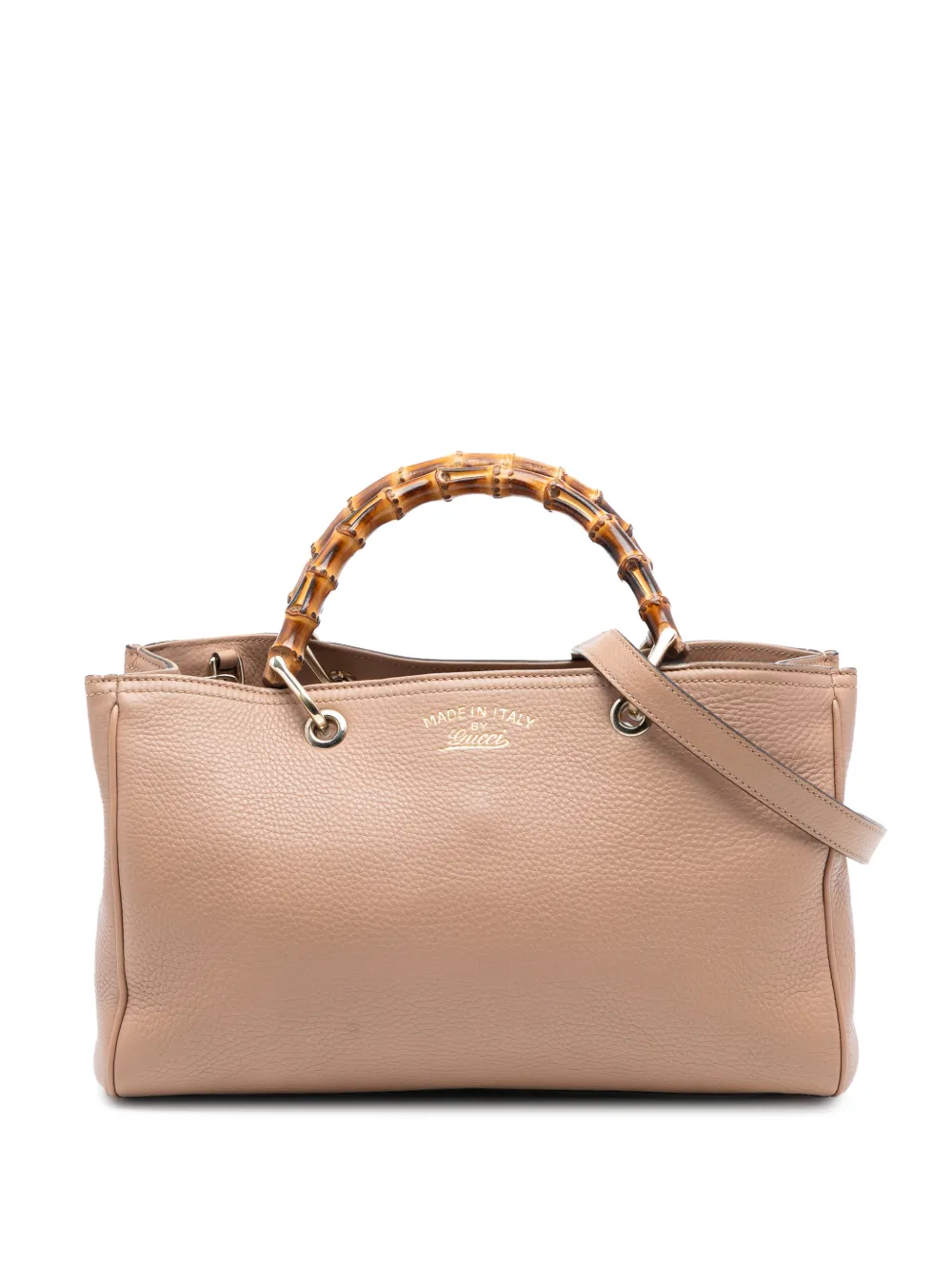 Gucci Pre-Owned Borsa shopper media in pelle di vitello e bambù 2016-2025 - Marrone