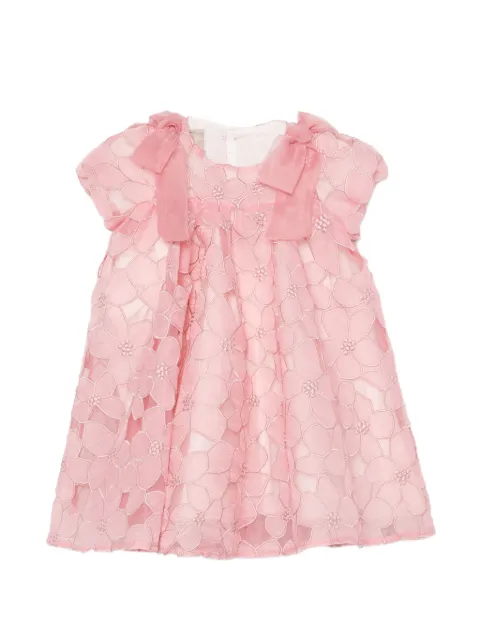 La Stupenderia bow-detail floral-embroidered dress