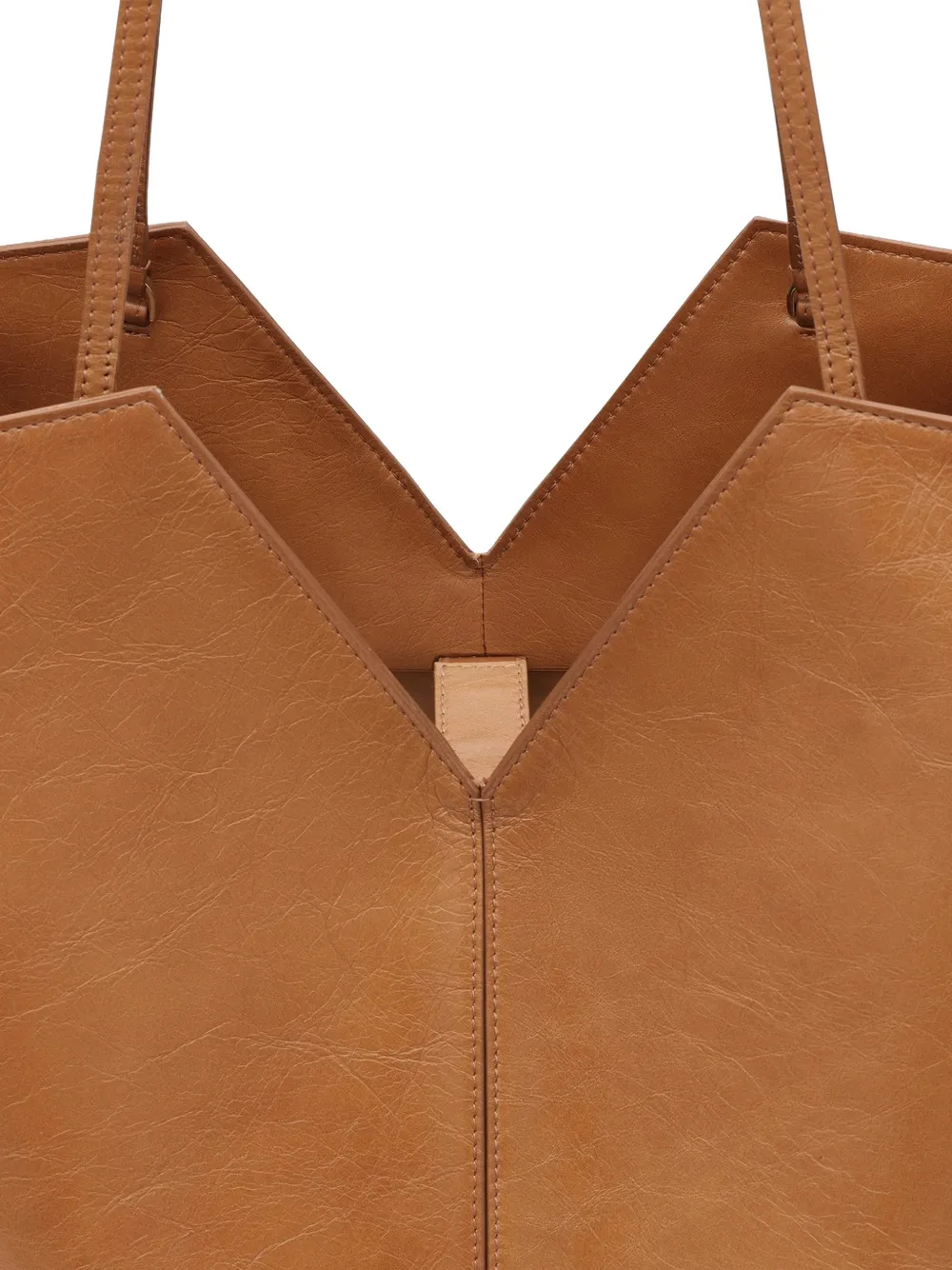  Francesco Biasia Maxi Winona 4ever Magnetic Leather Shoulder Bag - Brown 