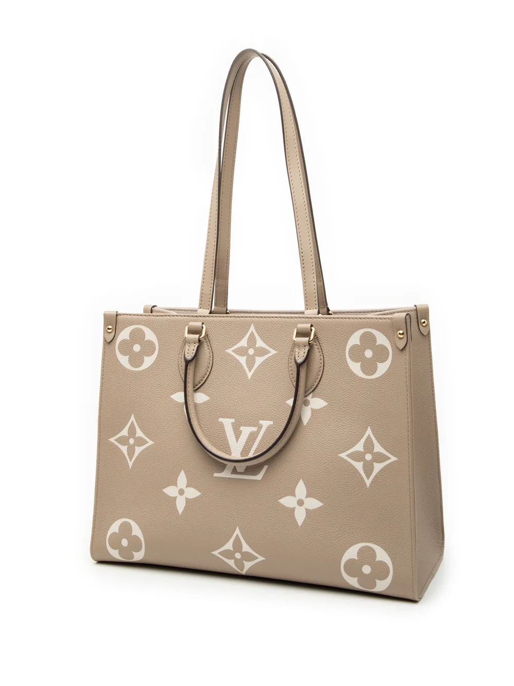  Louis Vuitton Pre-owned Bolso Satchel Giant Onthego Pm De Piel Empreinte Con Monograma Bicolor 2021-2025 - Marrón 