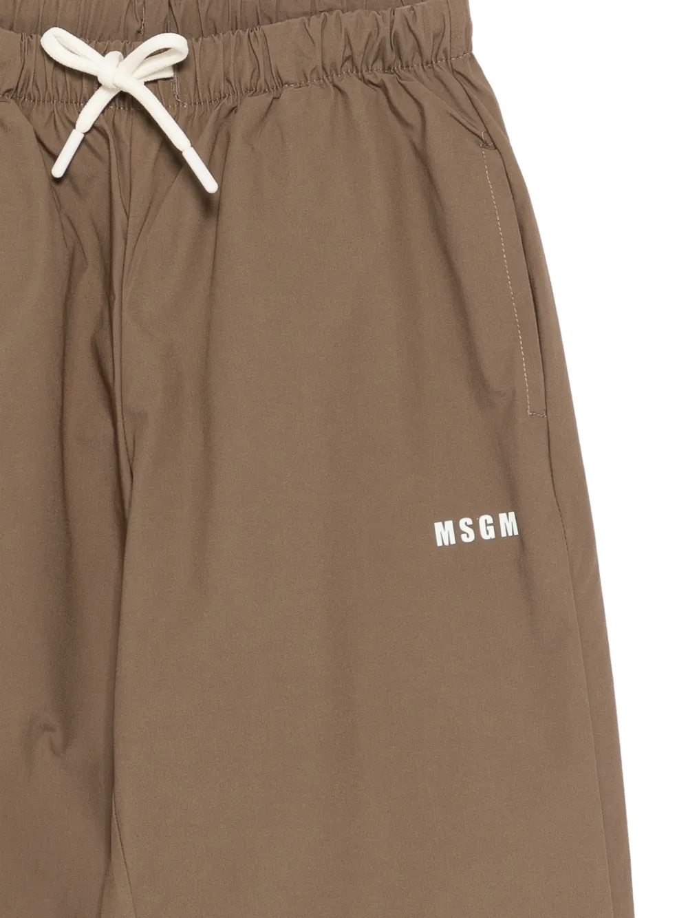  Msgm Kids Drawstring Trousers - Green 