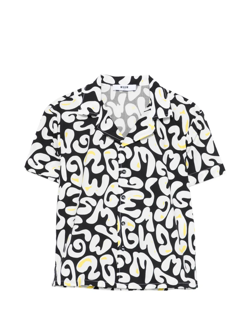 MSGM Kids patterned shirt - Black