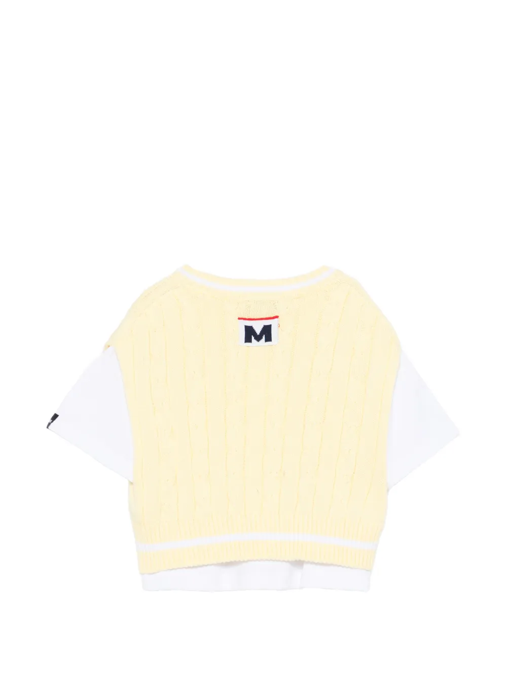 Cable Knit V-Neck T-Shirt