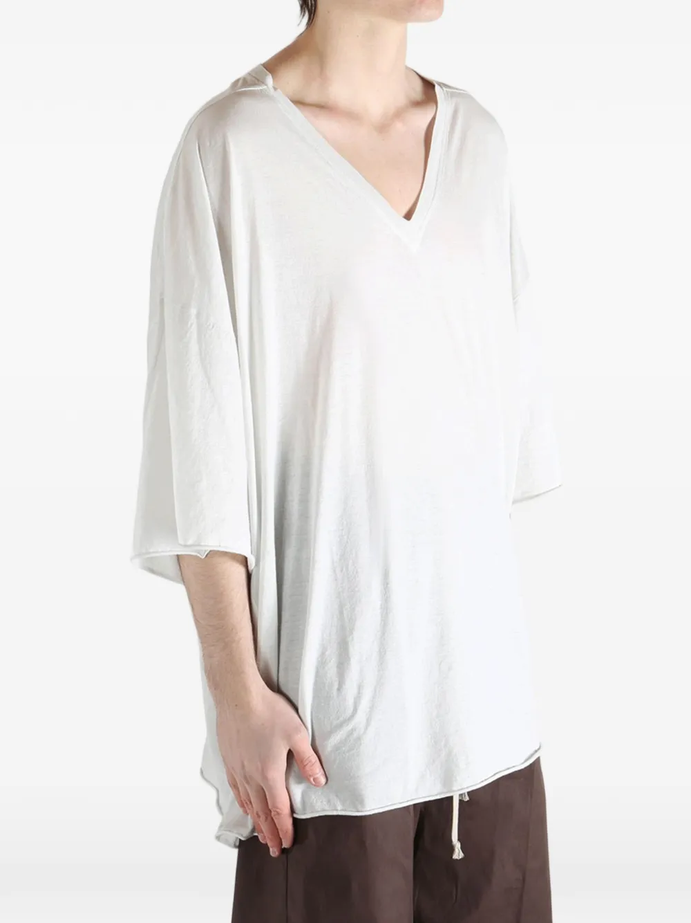 Rick Owens T-shirt met V-hals Wit