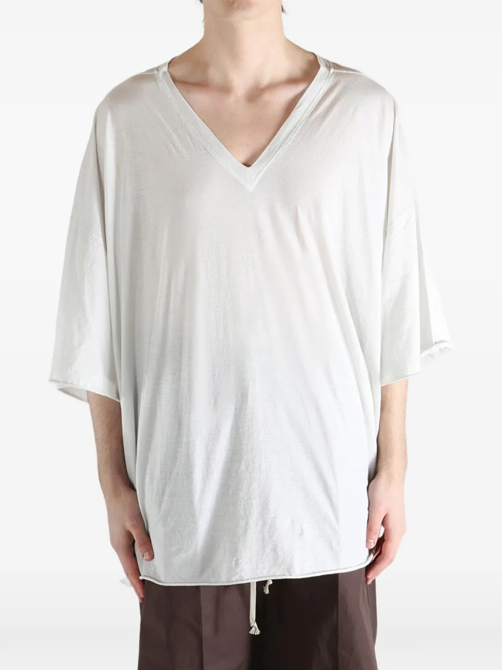 Rick Owens T-shirt met V-hals Wit