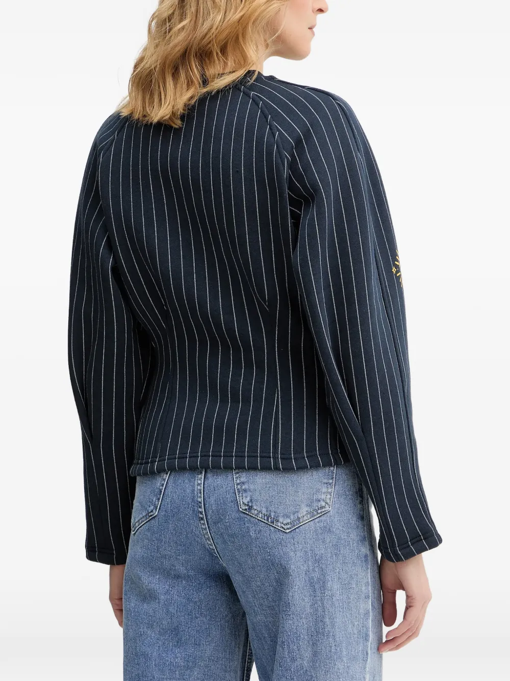  Never Fully Dressed Barrel Striped Embellished Sweatshirt - Blue 