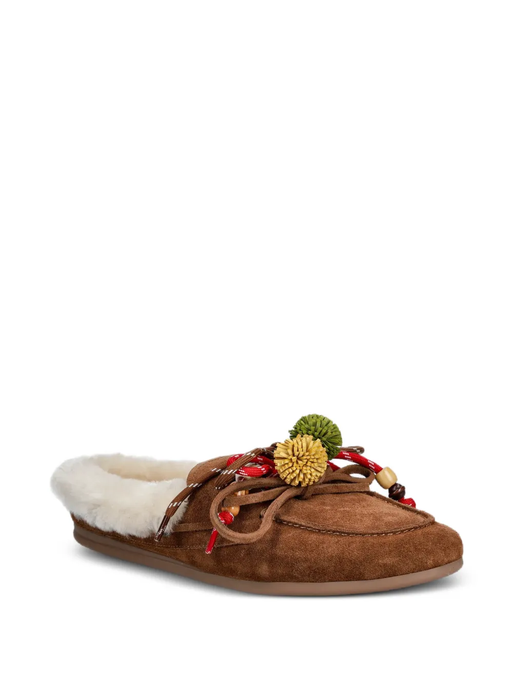  Nokwol Coco Pompom Slippers - Brown 