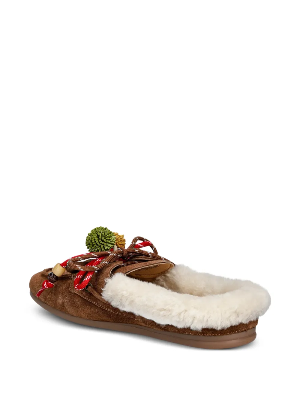  Nokwol Coco Pompom Slippers - Brown 