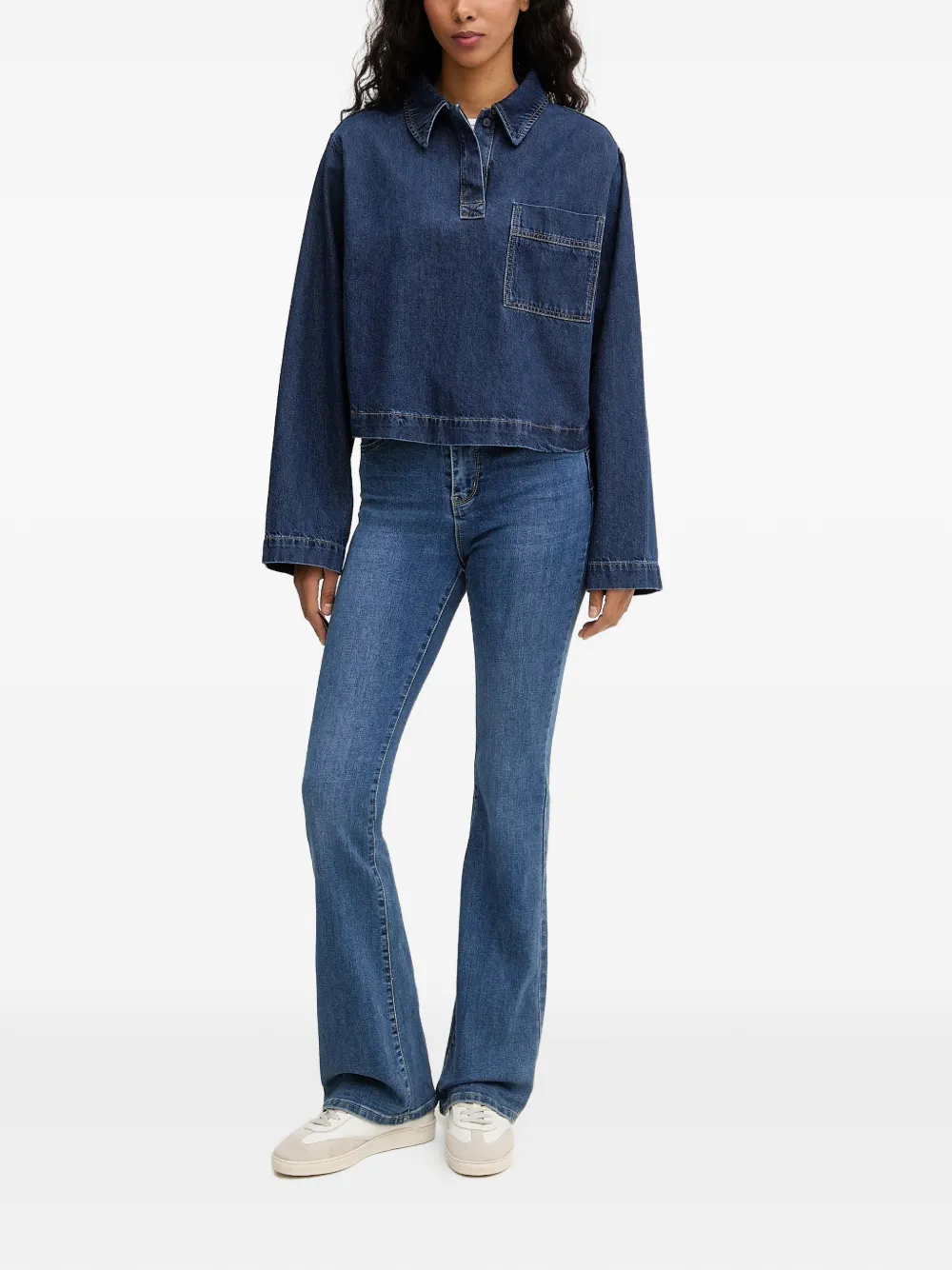 Marc O'Polo Denim poloshirt met zak detail Blauw