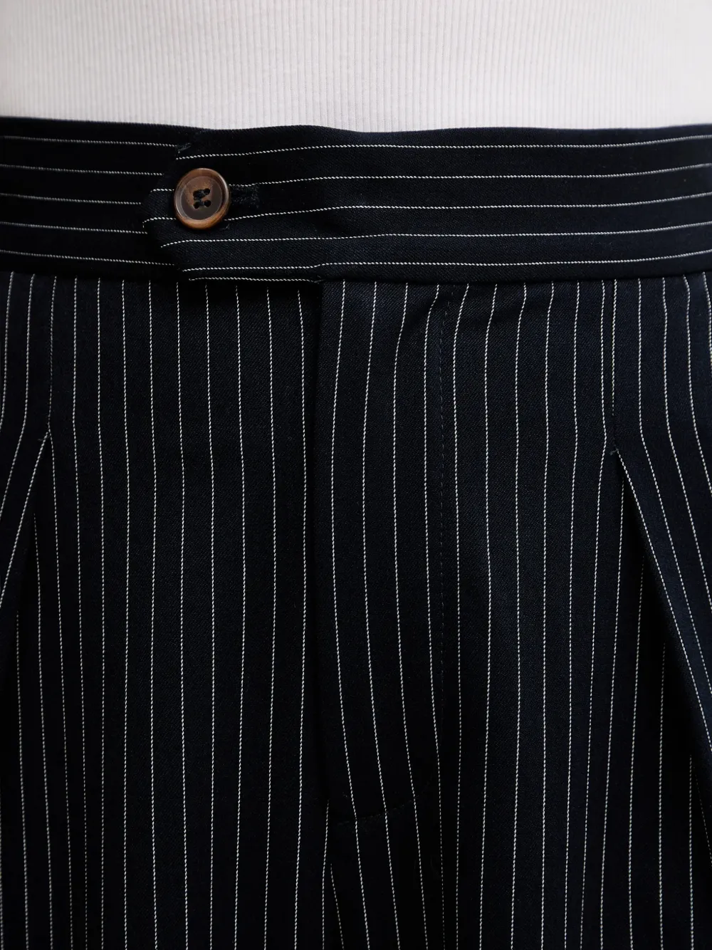 NEVER FULLY DRESSED Arden broek met krijtstreep Blauw