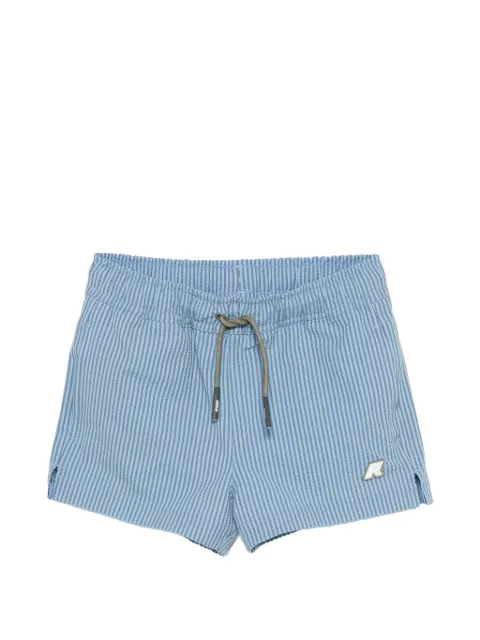 K Way Kids logo-detail striped shorts