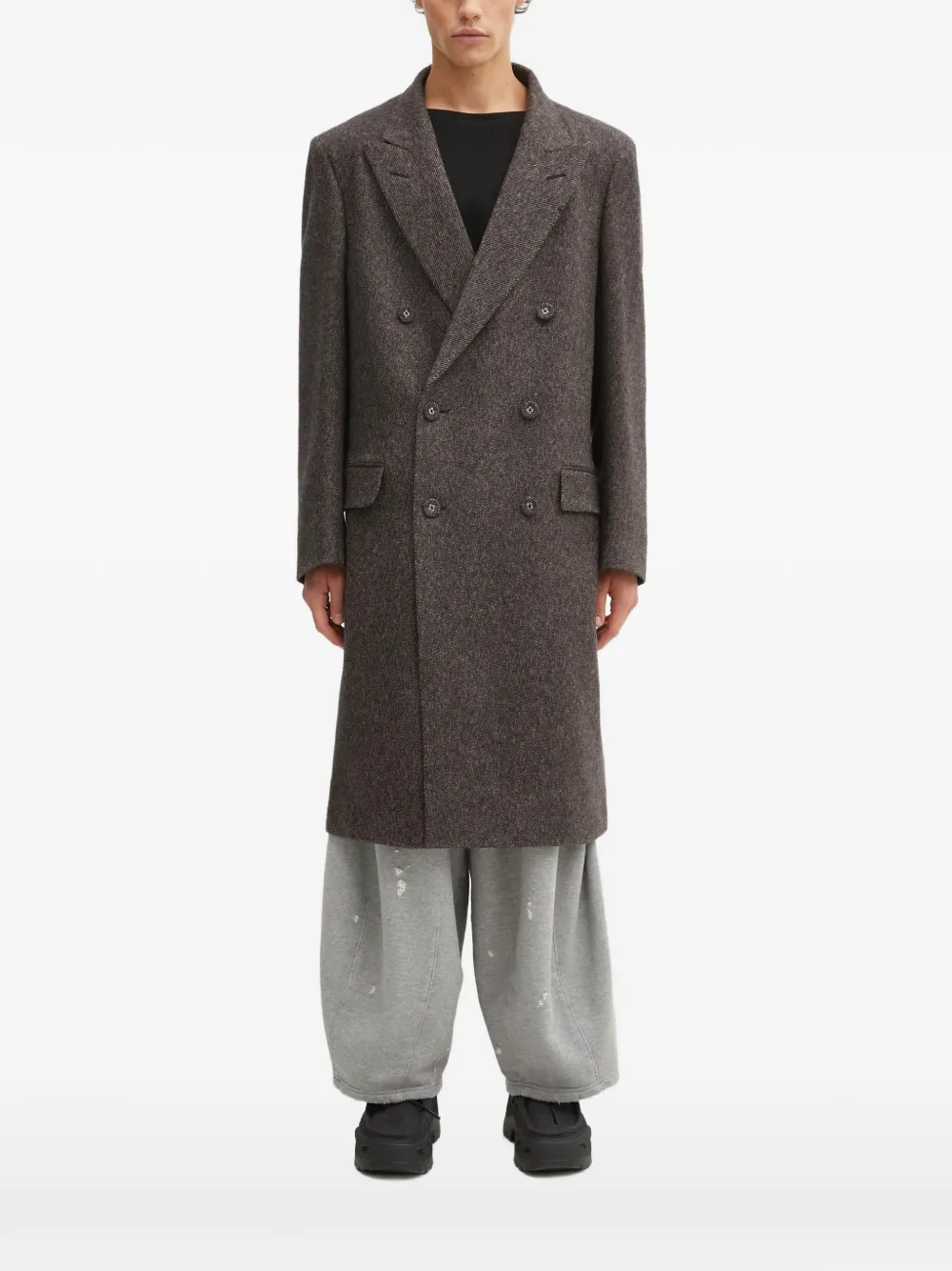 Wales Bonner Mayfair double-breasted coat - Brown