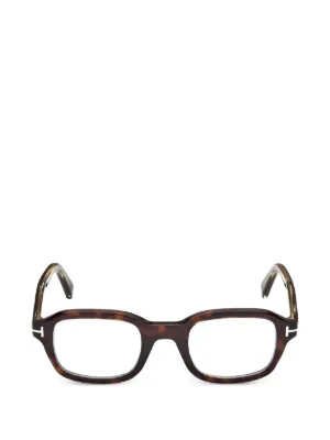 TOM FORD Eyewear Tortoise round-frame Glasses | Brown 