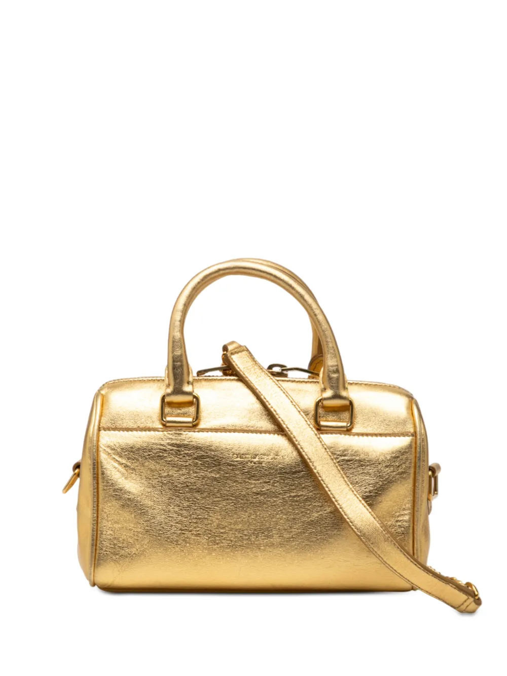 Saint Laurent Pre-Owned 2013 Toy Metallic Leather Classic Duffle satchel - Oro