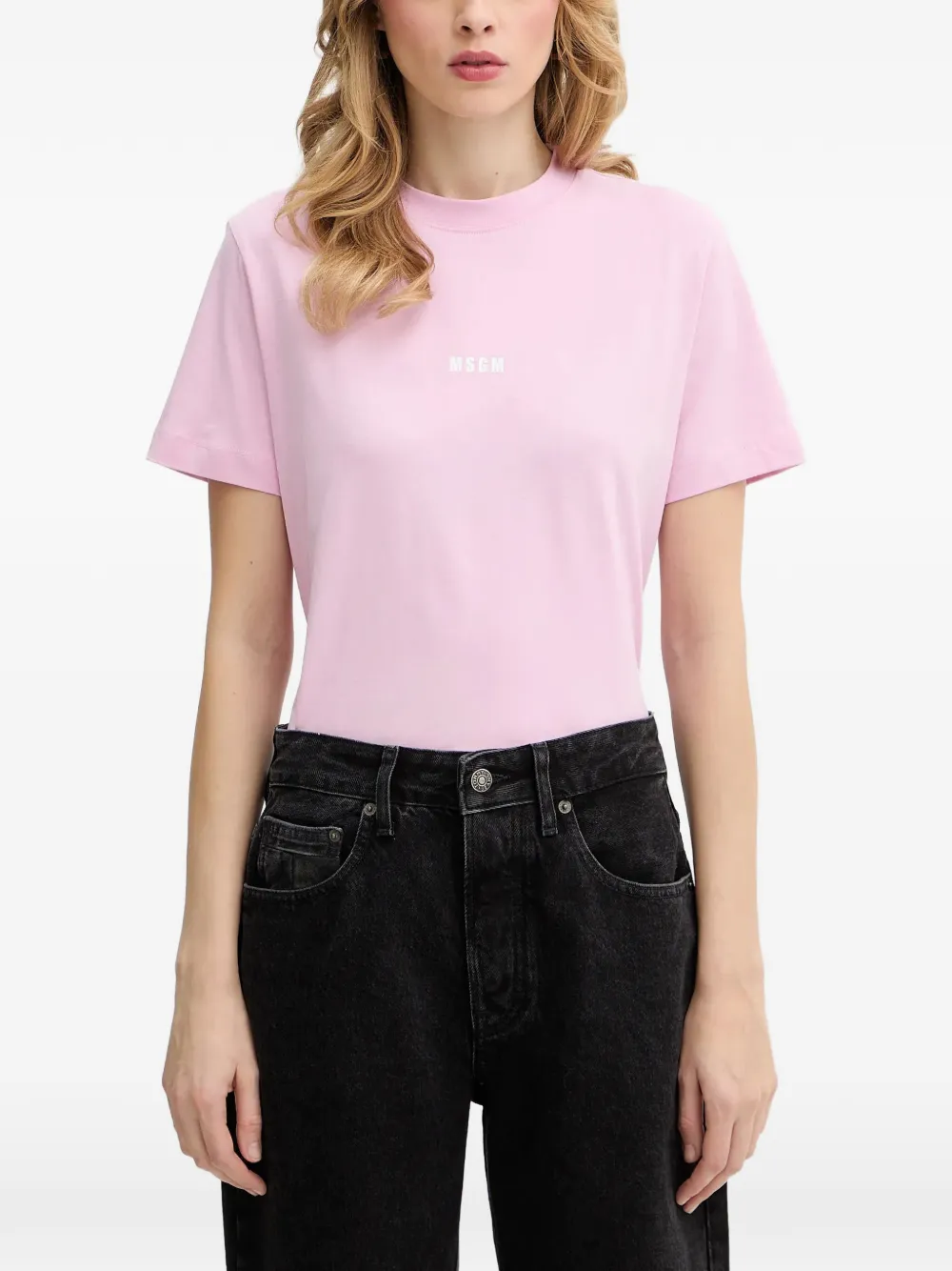 MSGM logo-detail T-shirt - Rosa