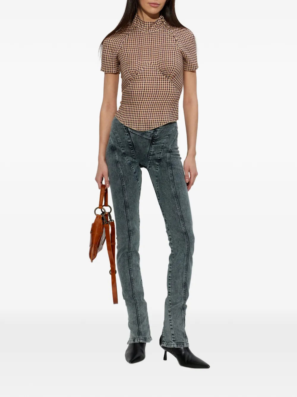 Panelled Zip-Fastening Jeans