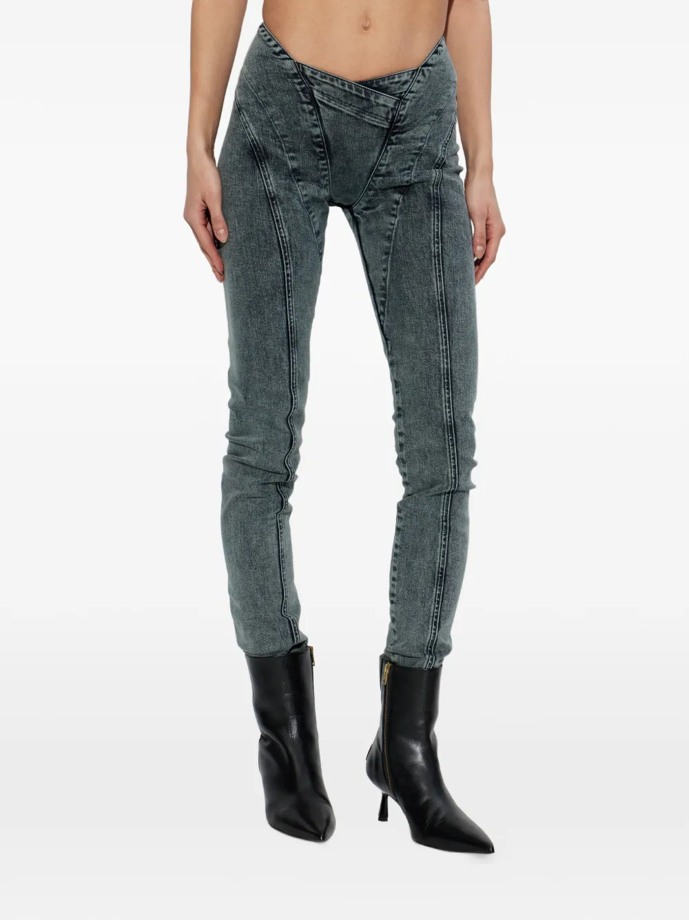 Panelled Zip-Fastening Jeans