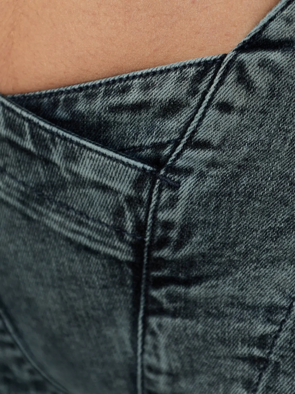 Panelled Zip-Fastening Jeans