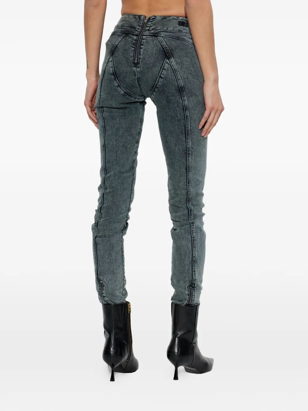 Panelled Zip-Fastening Jeans