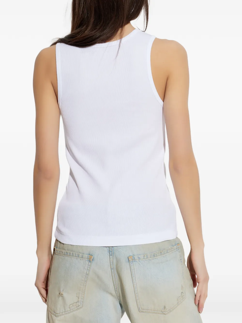 Dolce & Gabbana Tanktop met strikdetail en logopatch Wit