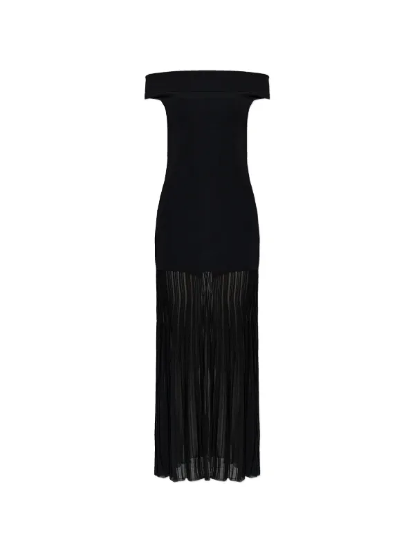 michael kors off the shoulder dress Michael Kors Portrait Neck Sheath Dress - Lake Multi